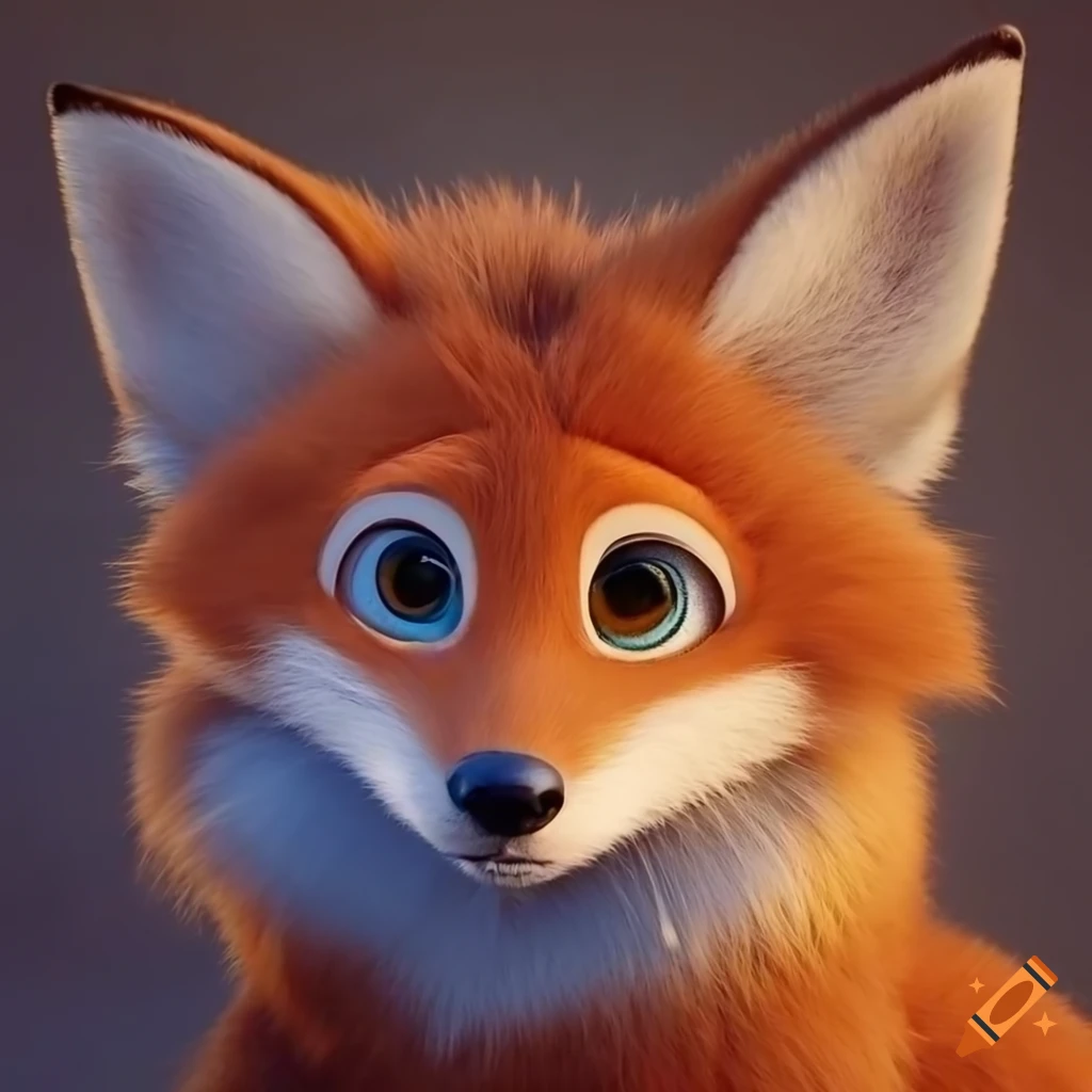 3d render of a cute and fluffy fox on Craiyon
