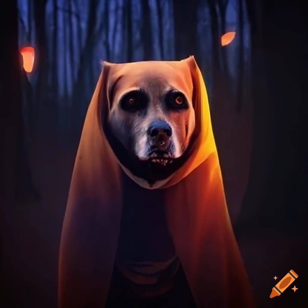 spooky-dog-in-a-forest-on-halloween-on-craiyon