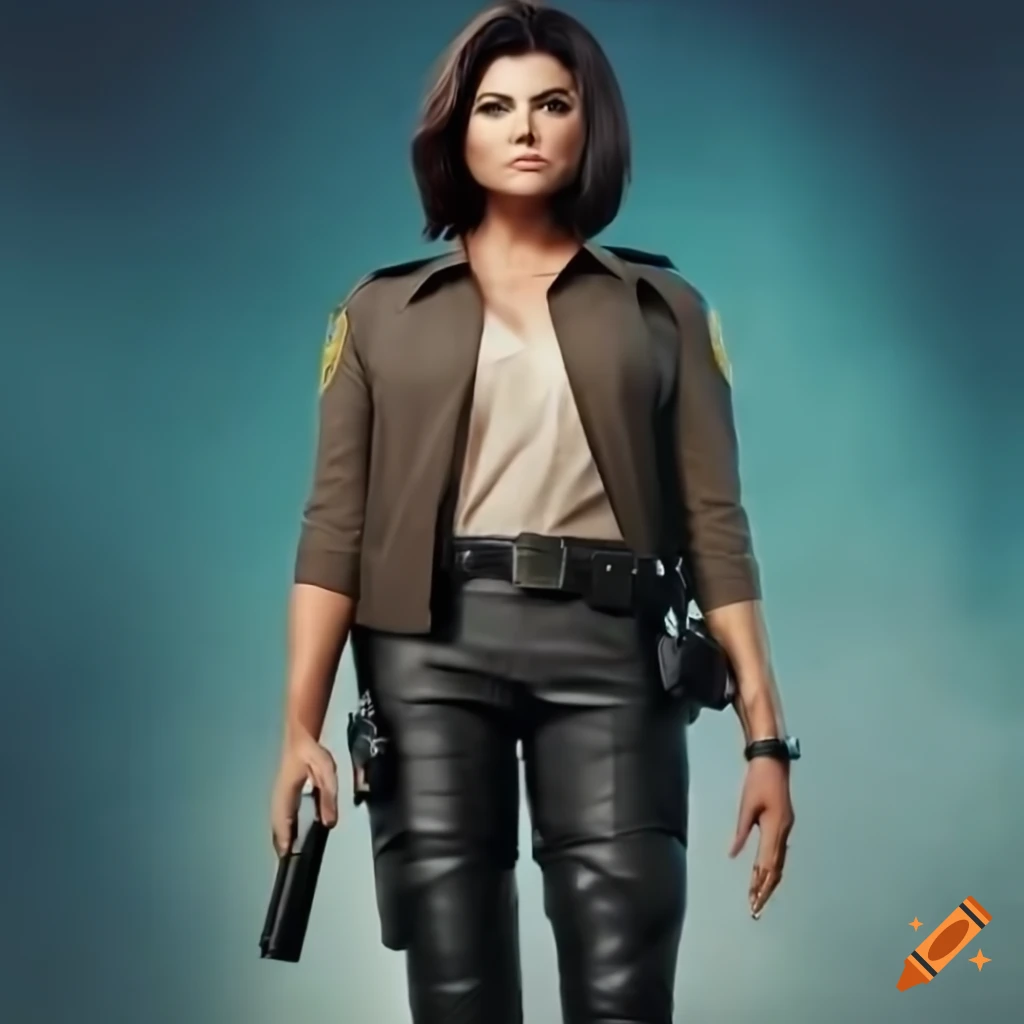 Hyperrealistic police photograph of officer tiffani thiessen at age 20 on  Craiyon