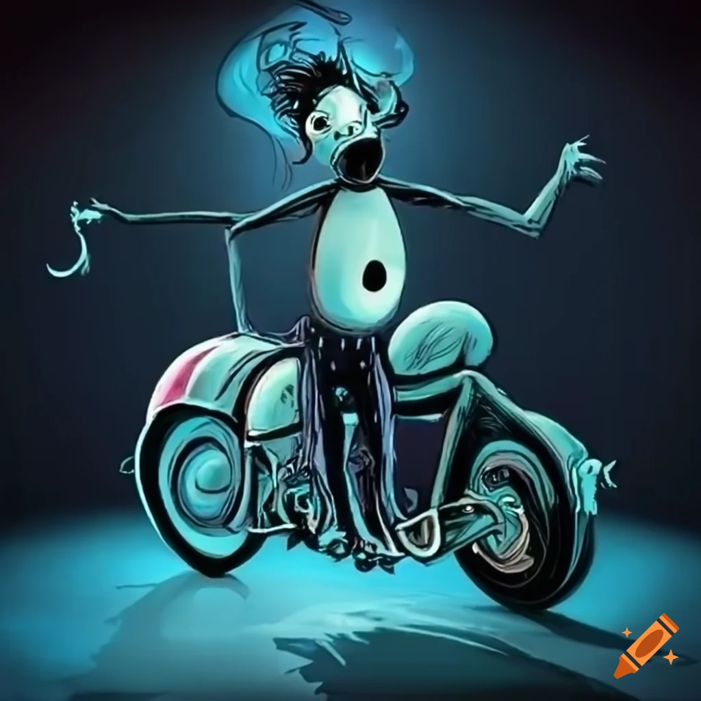 illustration of a fantastical and quirky rider