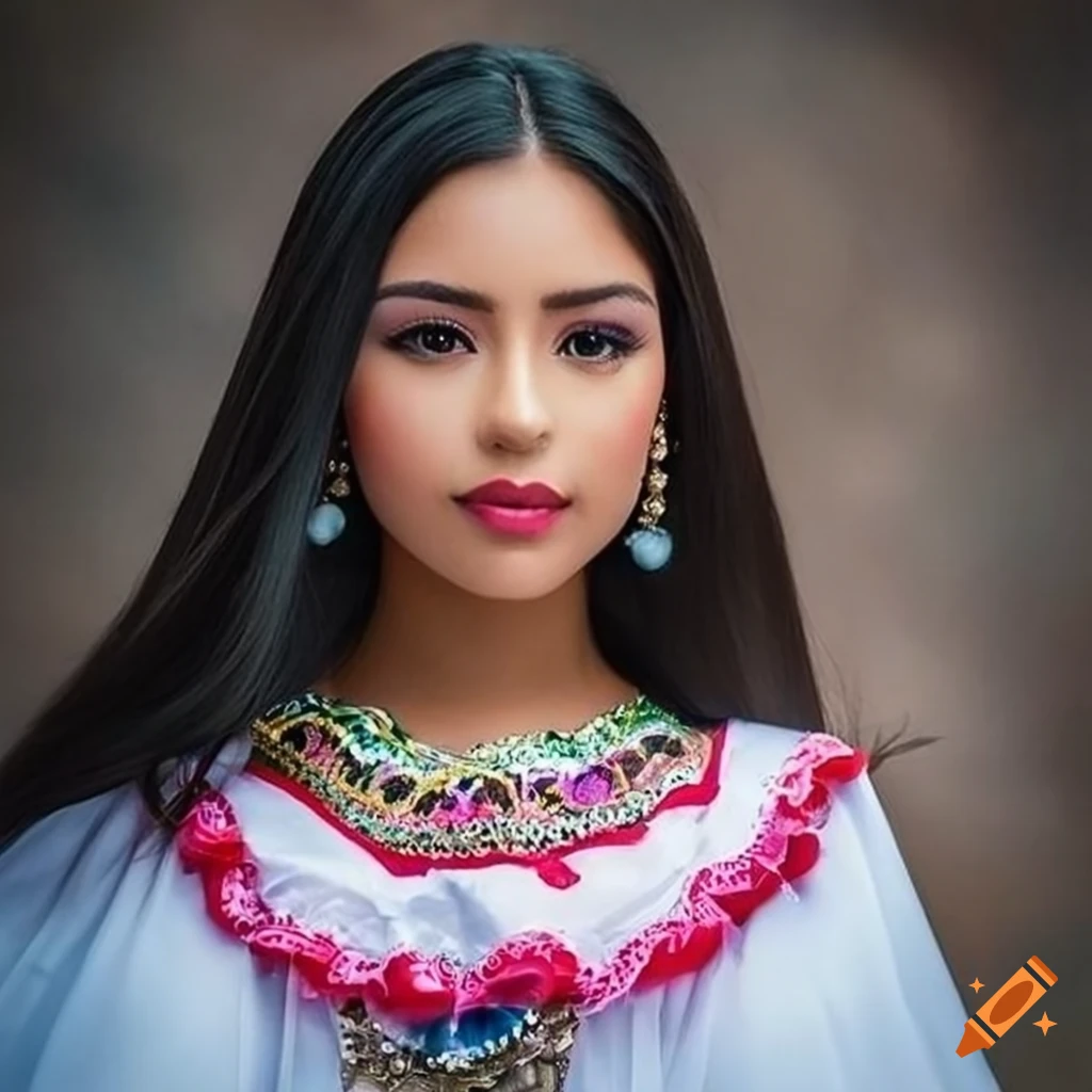 Highly Detailed Hyper Realistic Portrait Of A Traditional Mexican Girl 