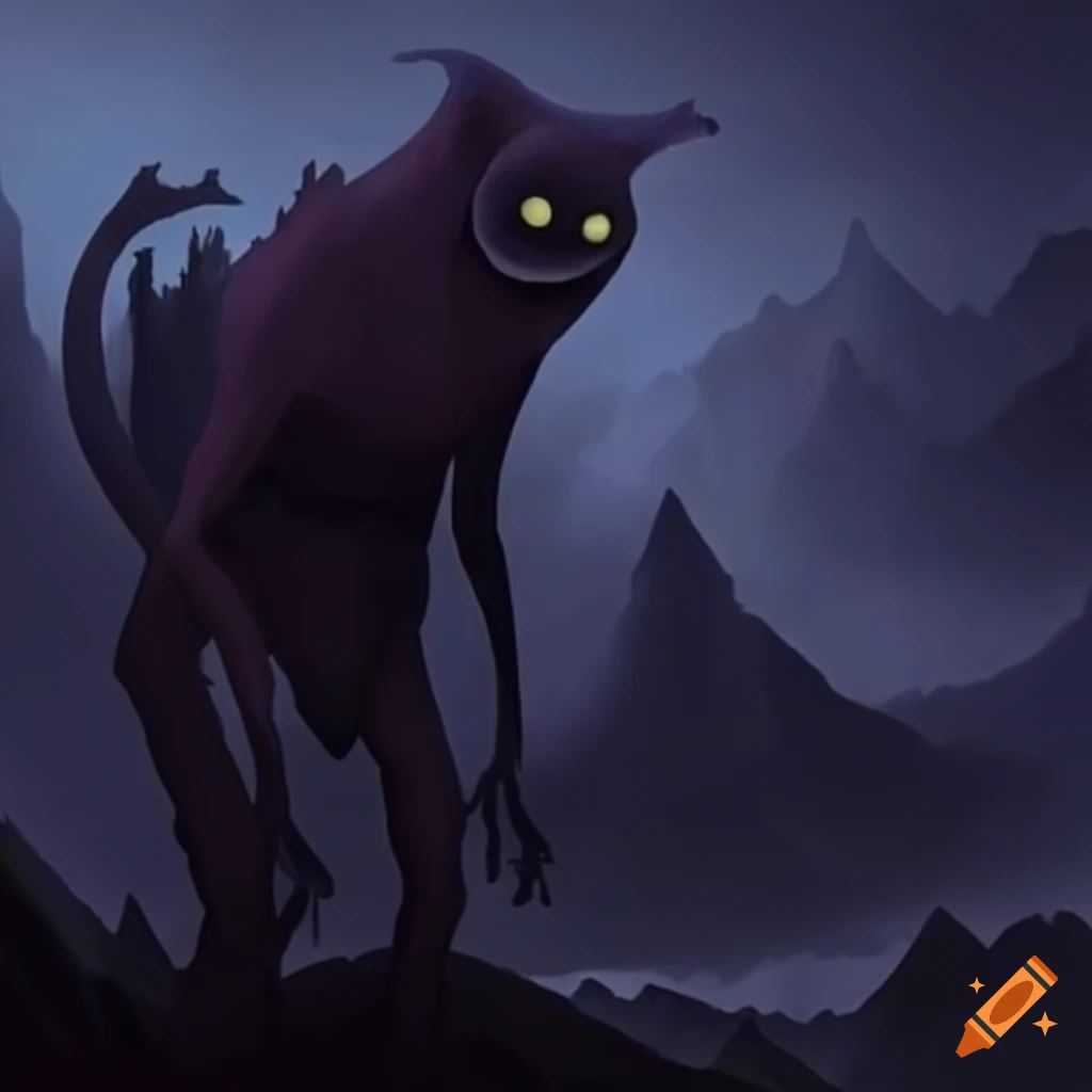 Paranormal monster in the mountains on Craiyon