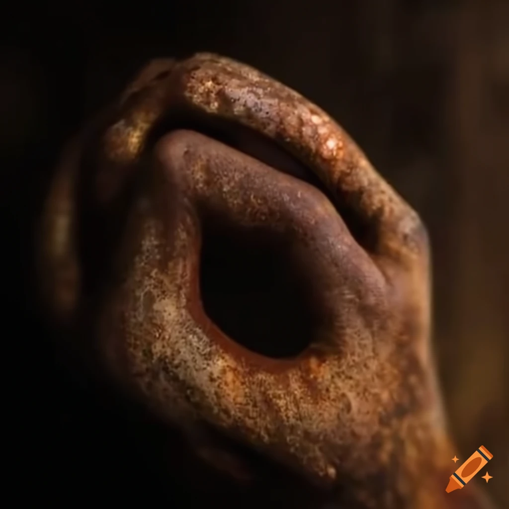 Rusty hand sculpture on Craiyon
