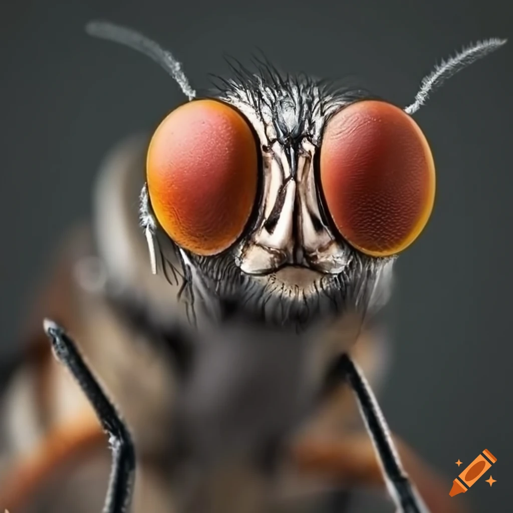 Closeup of a fly's head