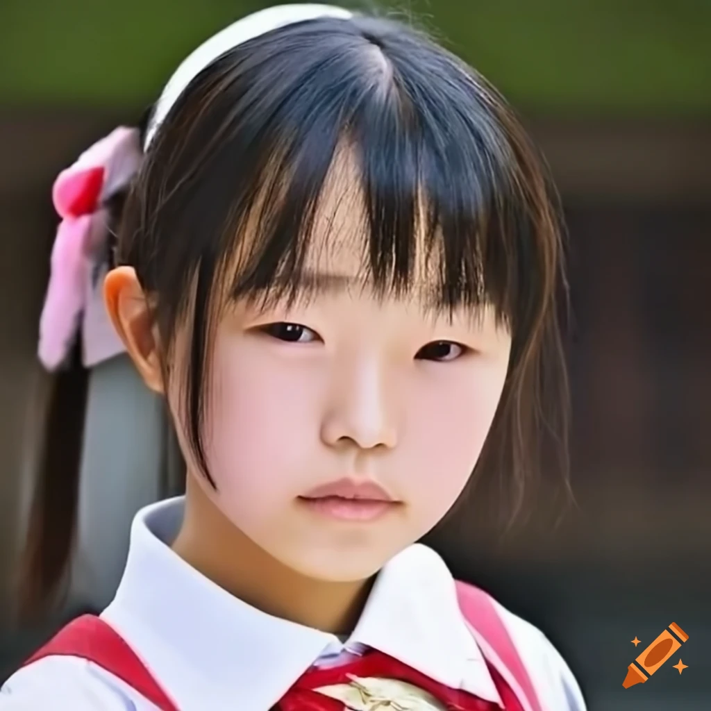 Japanese girl in a summer school uniform on the beach on Craiyon