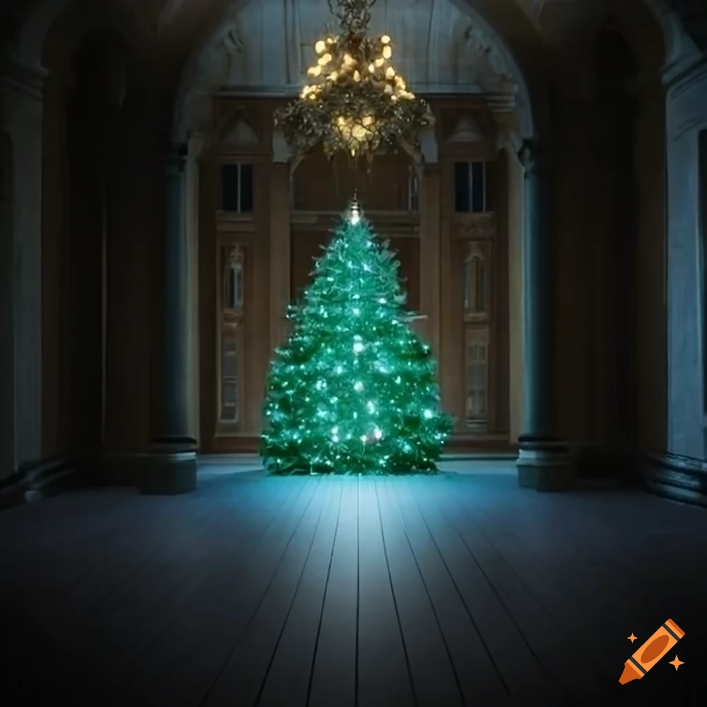 Christmas Tree In An Empty Hall On Craiyon