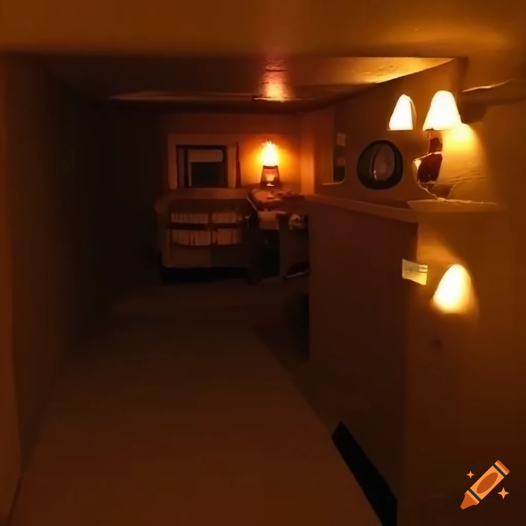 Clean and cozy basement of an old house