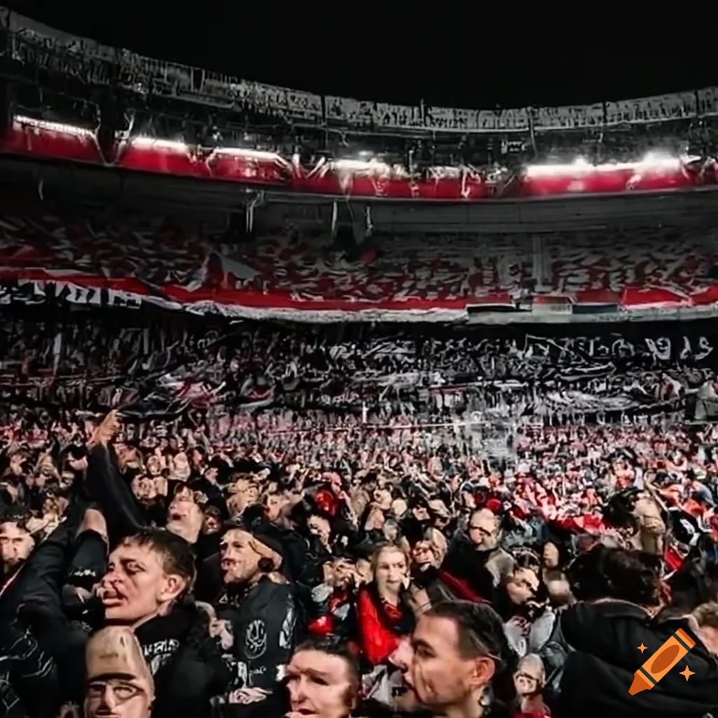 Eintracht Frankfurt fans at a soccer stadium