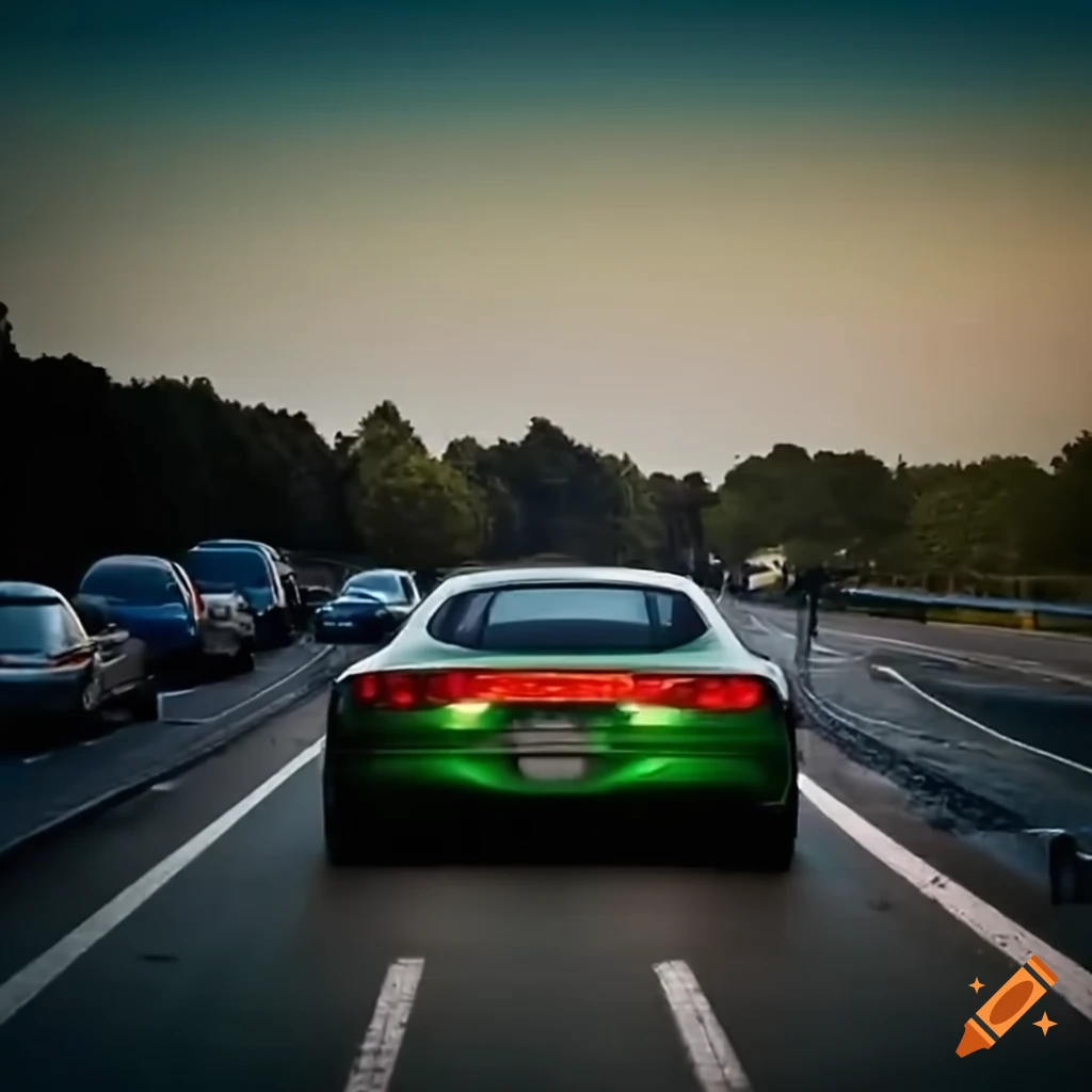 Green Sports Car Driving Through A Toll Station On Craiyon green-sports-car-driving-through-a-toll-station-on-craiyon
