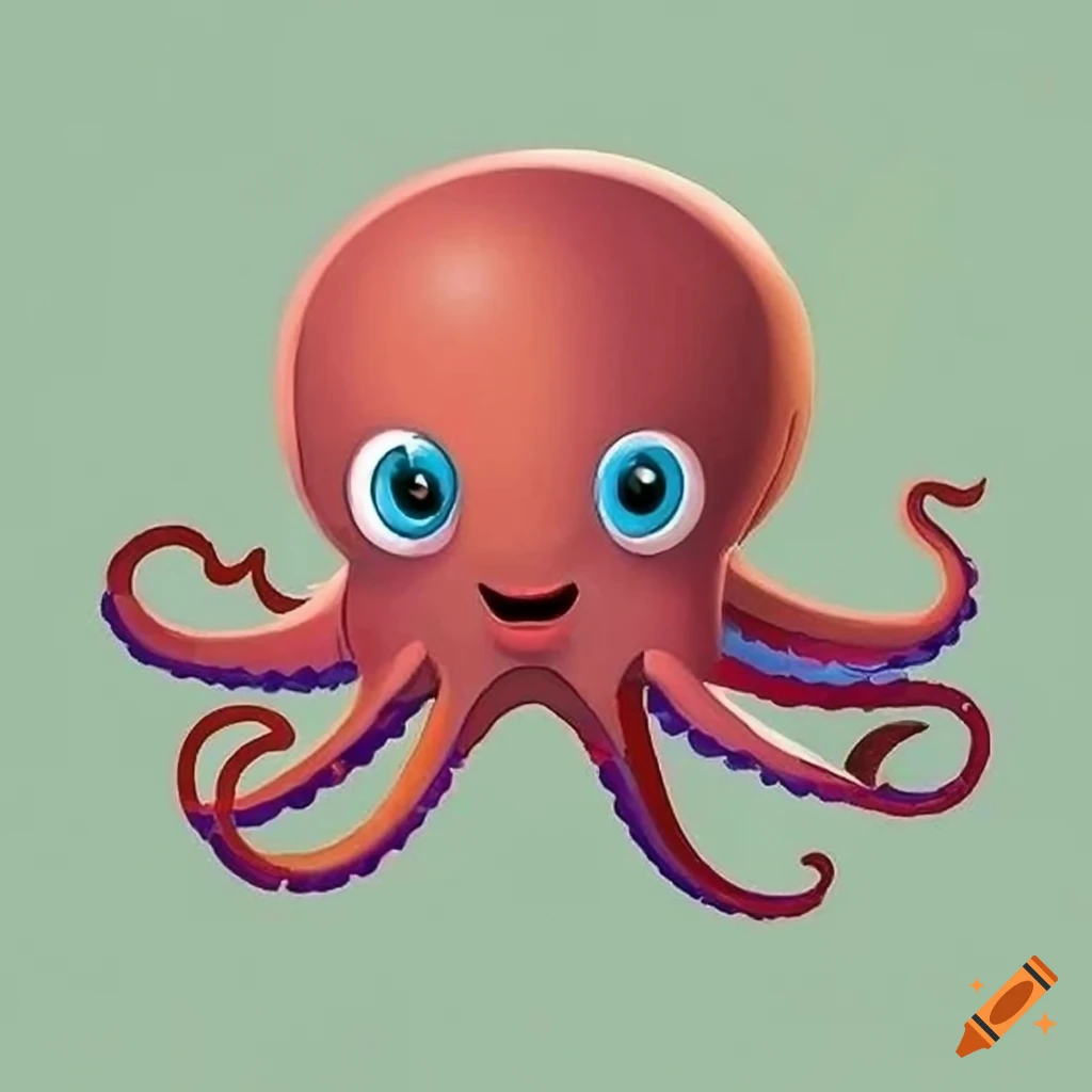 friendly octopus character for children's storybook