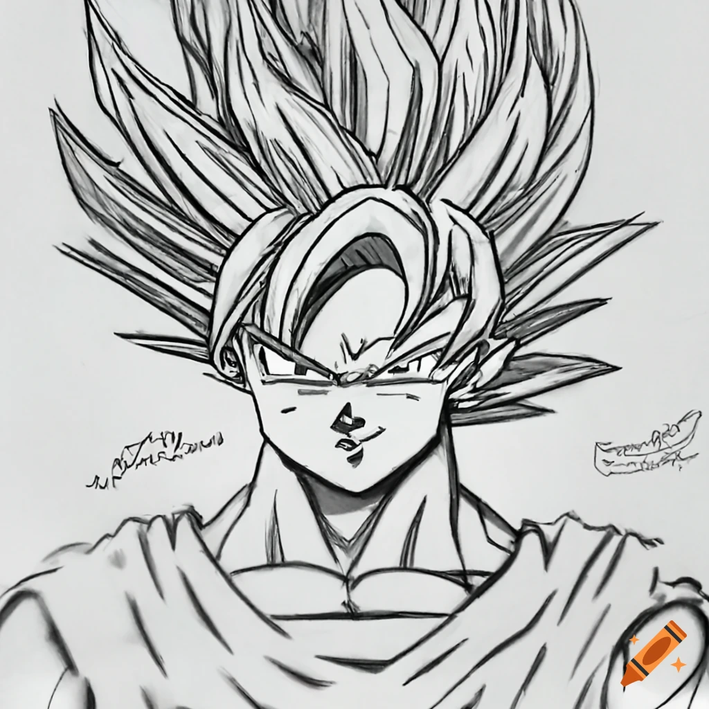 Line art Goku Super Saiyan Drawing Blog, anime angry vein, white,  monochrome png | PNGEgg
