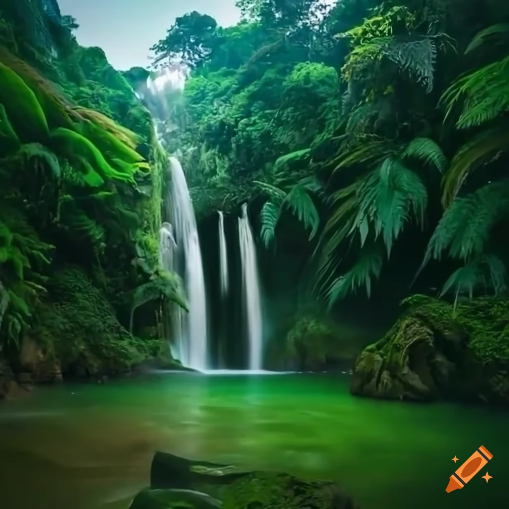 4k image of a gigantic waterfall in the amazon jungle on Craiyon