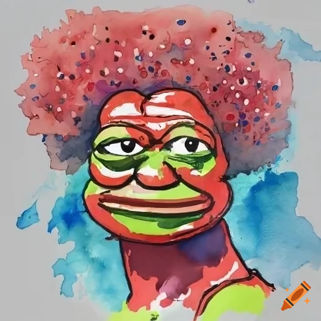 Pepe with red afro hair
