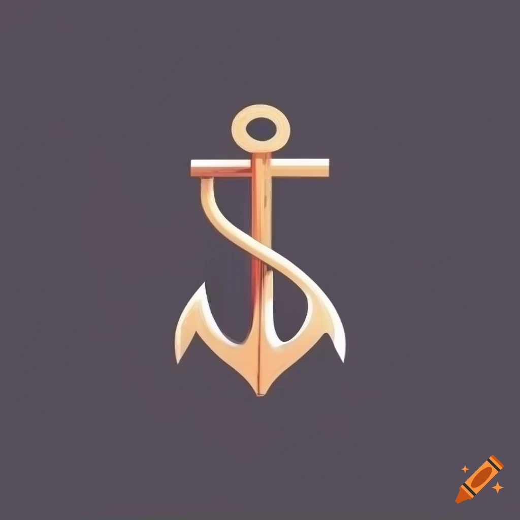 Modern 2d logo design of an anchor letter y on Craiyon