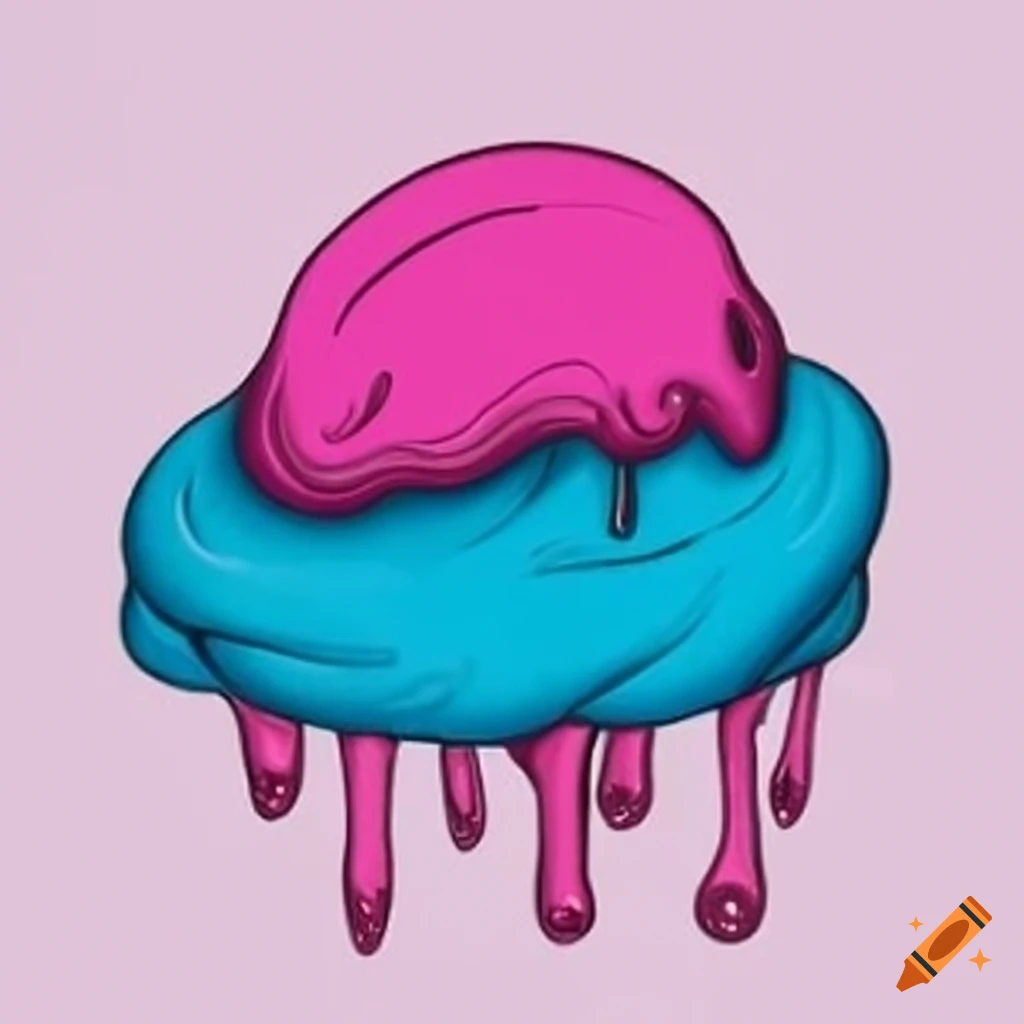 pink and blue slime