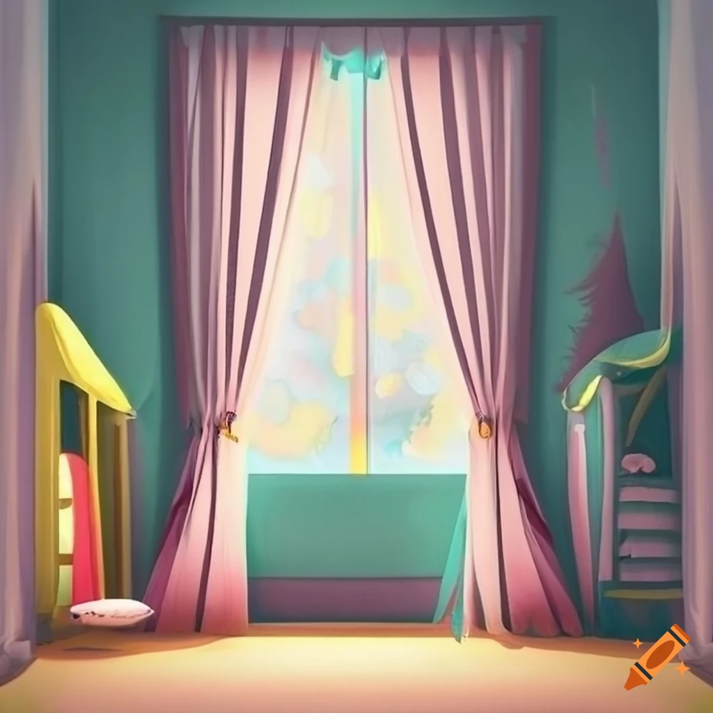 bright and colorful kids bedroom with a window