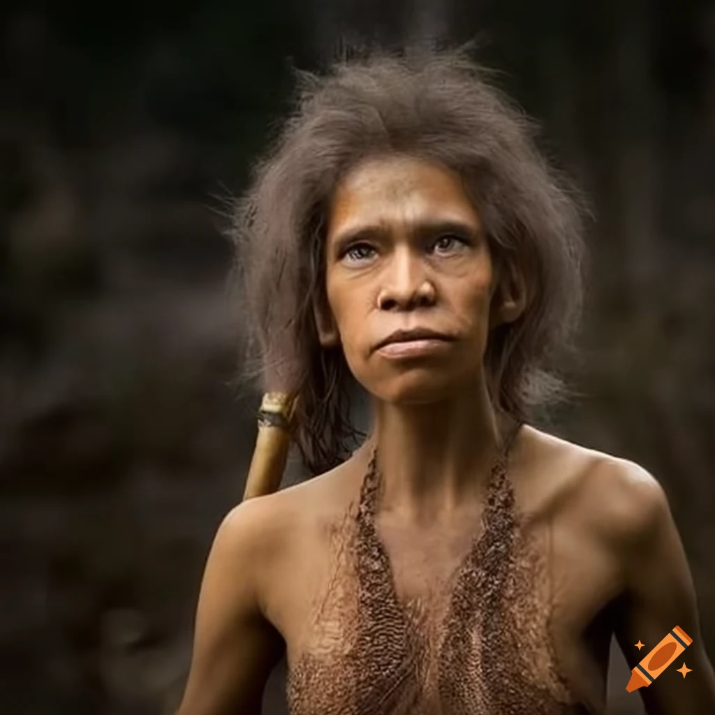 Prehistoric woman hunting with a spear on Craiyon