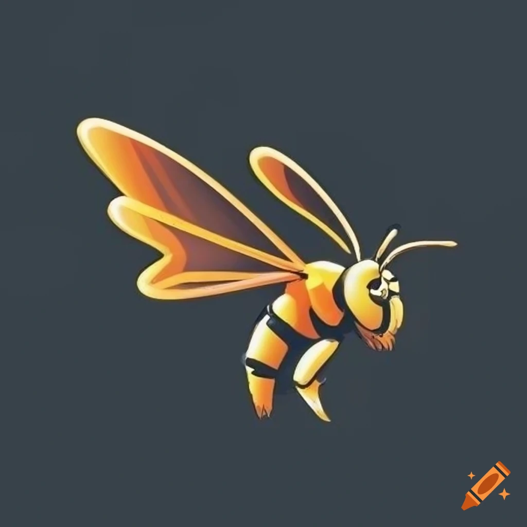 logo design featuring a bee with coding elements