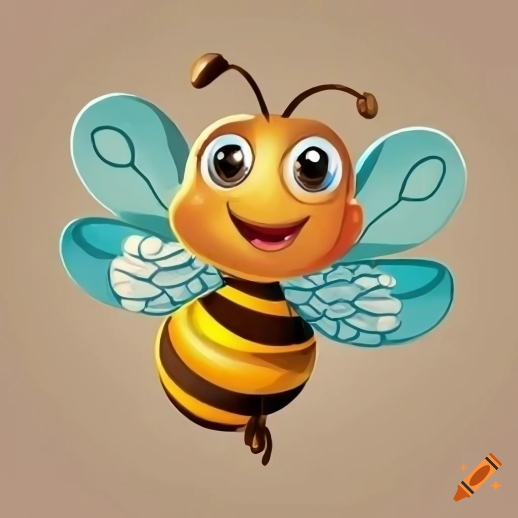 cartoon illustration of a kind bee