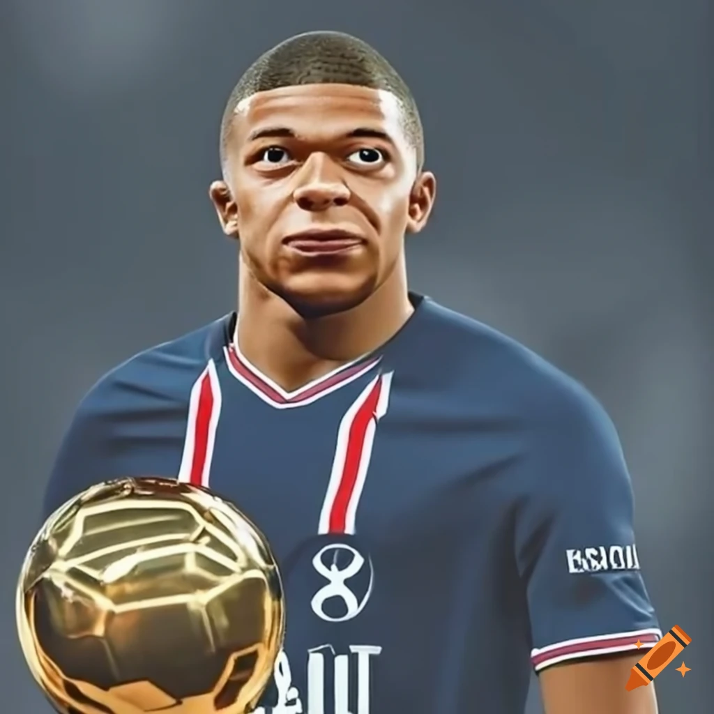 Image of mbappe with the ballon d'or