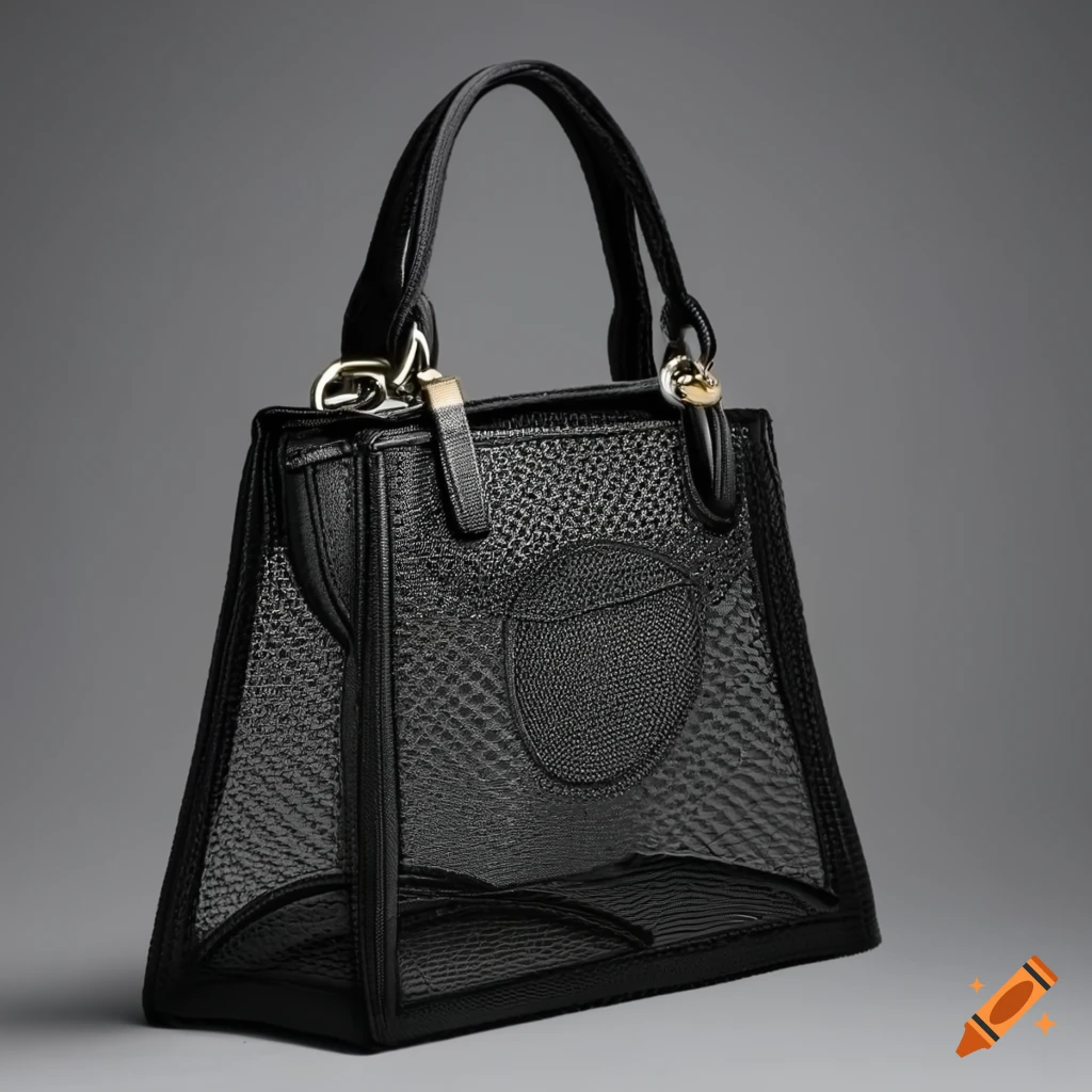 Mesh and leather fashion bag
