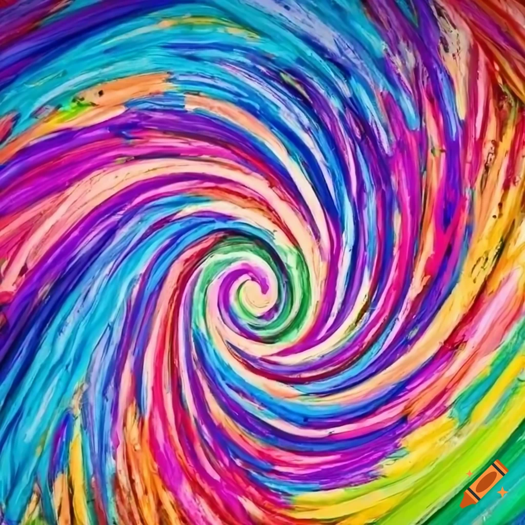 colorful crayon swirls on vibrant background