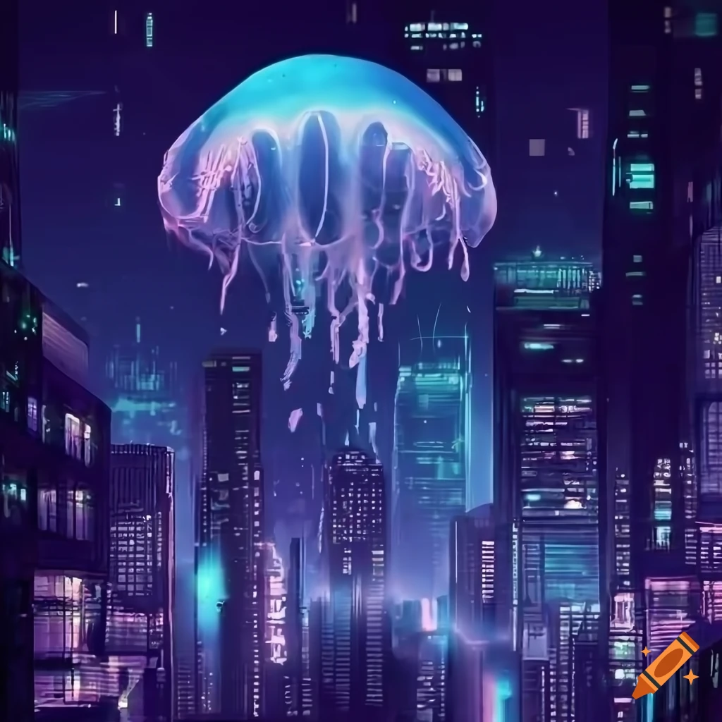 Cybernetically Enhanced Jellyfish Attacking A Futuristic City On Craiyon cybernetically-enhanced-jellyfish-attacking-a-futuristic-city-on-craiyon