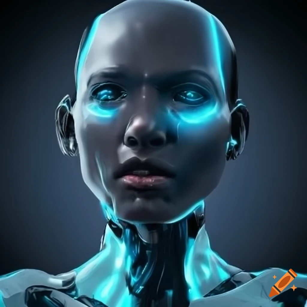 futuristic design of a half human half robot