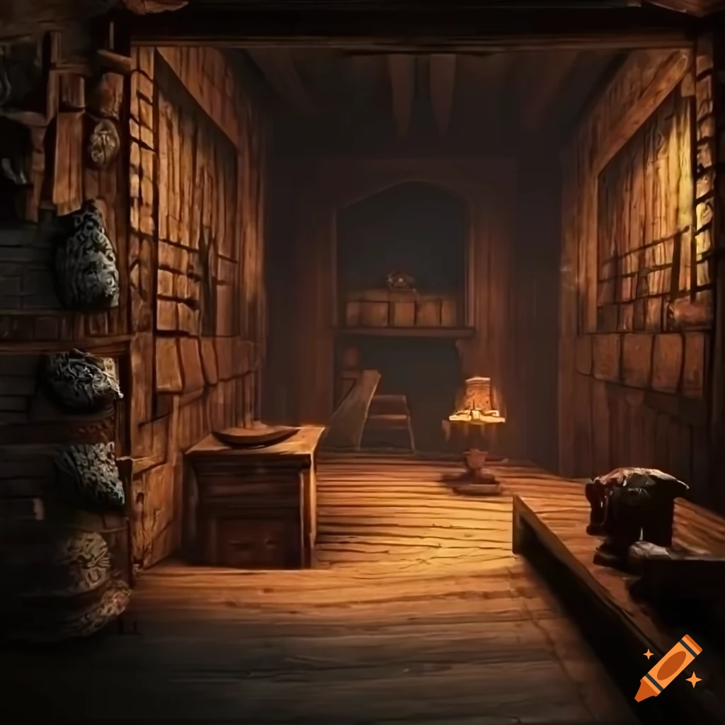 Highly Detailed Image Of A Medieval Storage Room On Craiyon