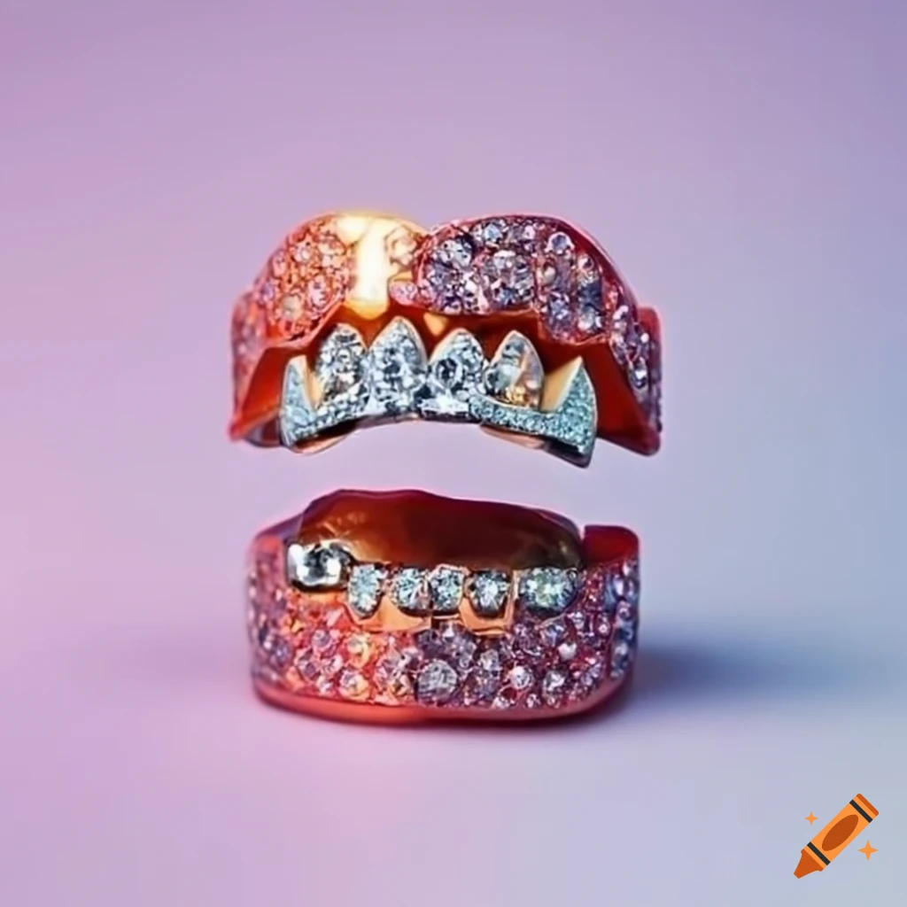Diamond grillz on a canine tooth on Craiyon