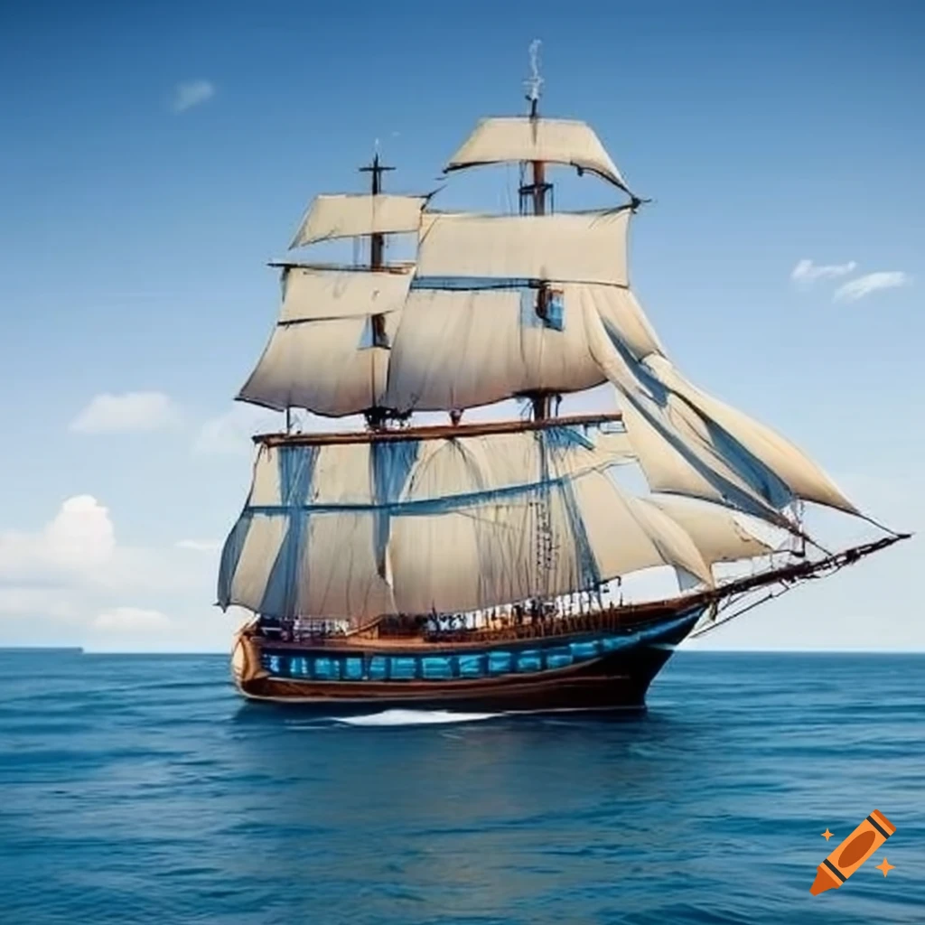 sailing ship with full sails