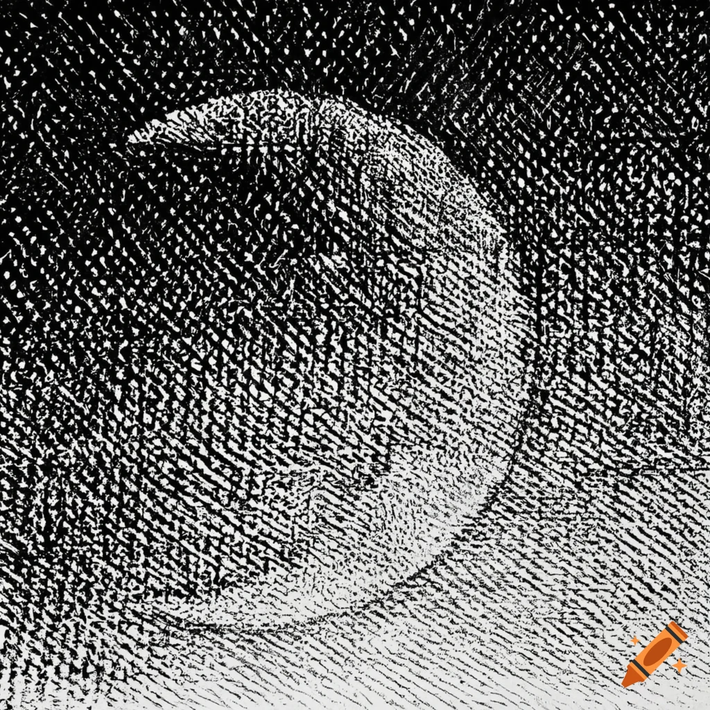 Black and white etching of a cloudy sky on Craiyon