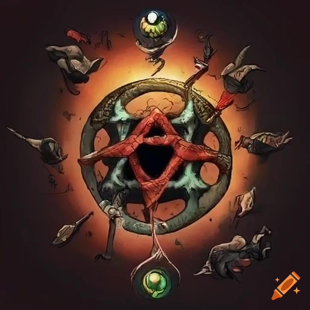 symbol of Star of David with a snake's eye and a mercenary