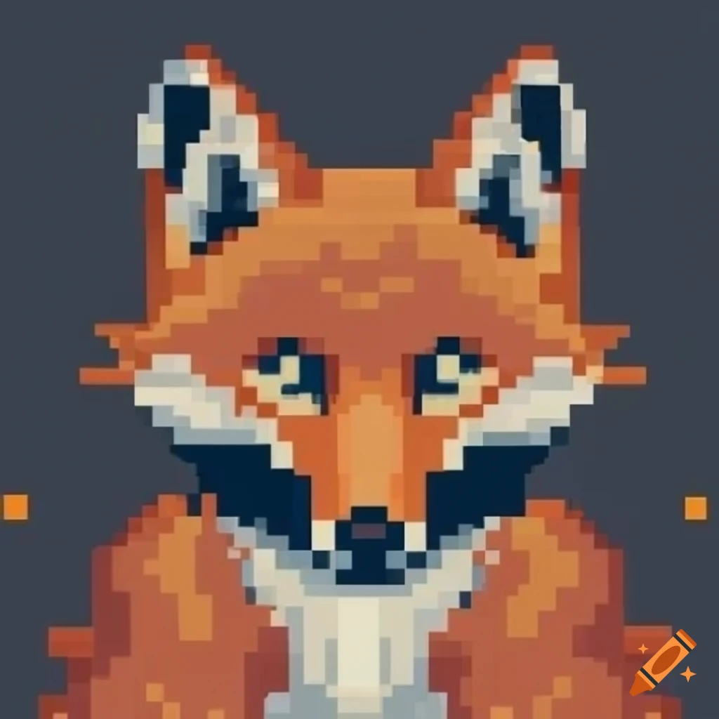 Pixel Art Of A Fox