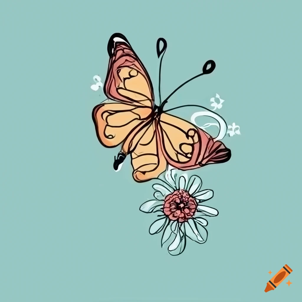 Flower Eps Vector Hd PNG Images, Vector Butterfly On Flower Drawing Like  Real Png And Eps, Vector Butterfly, Butterfly On Flower, Drawing PNG Image  For Free Download