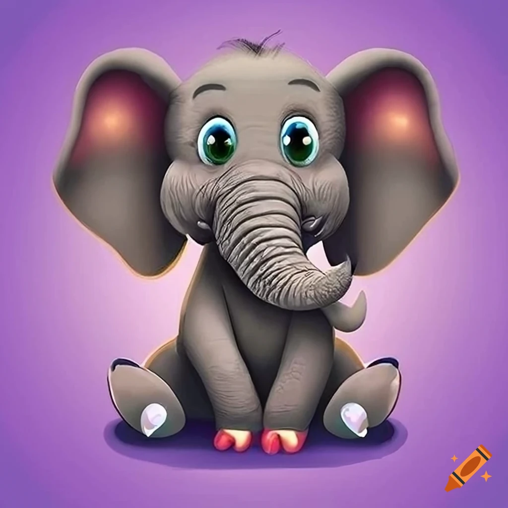 Friendly elephant character for children's storybook on Craiyon