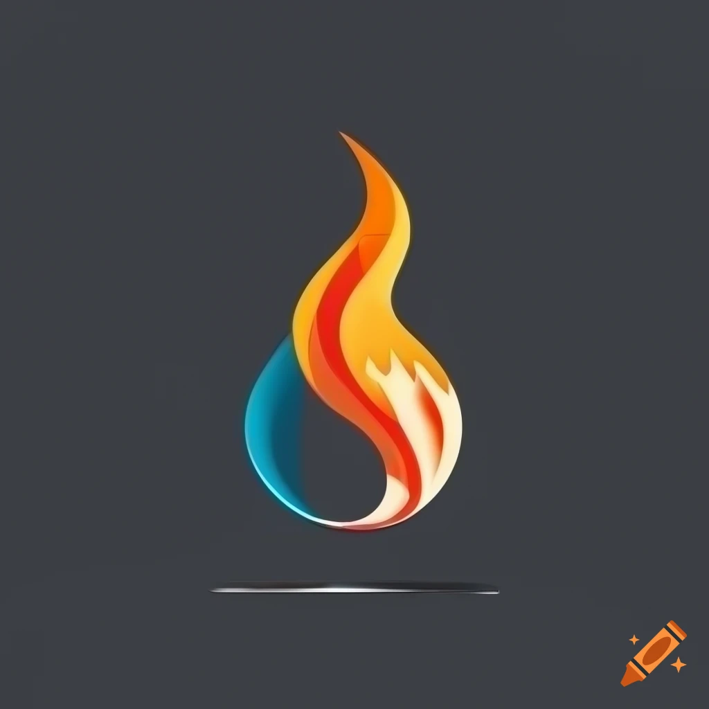 2D modern flame logo