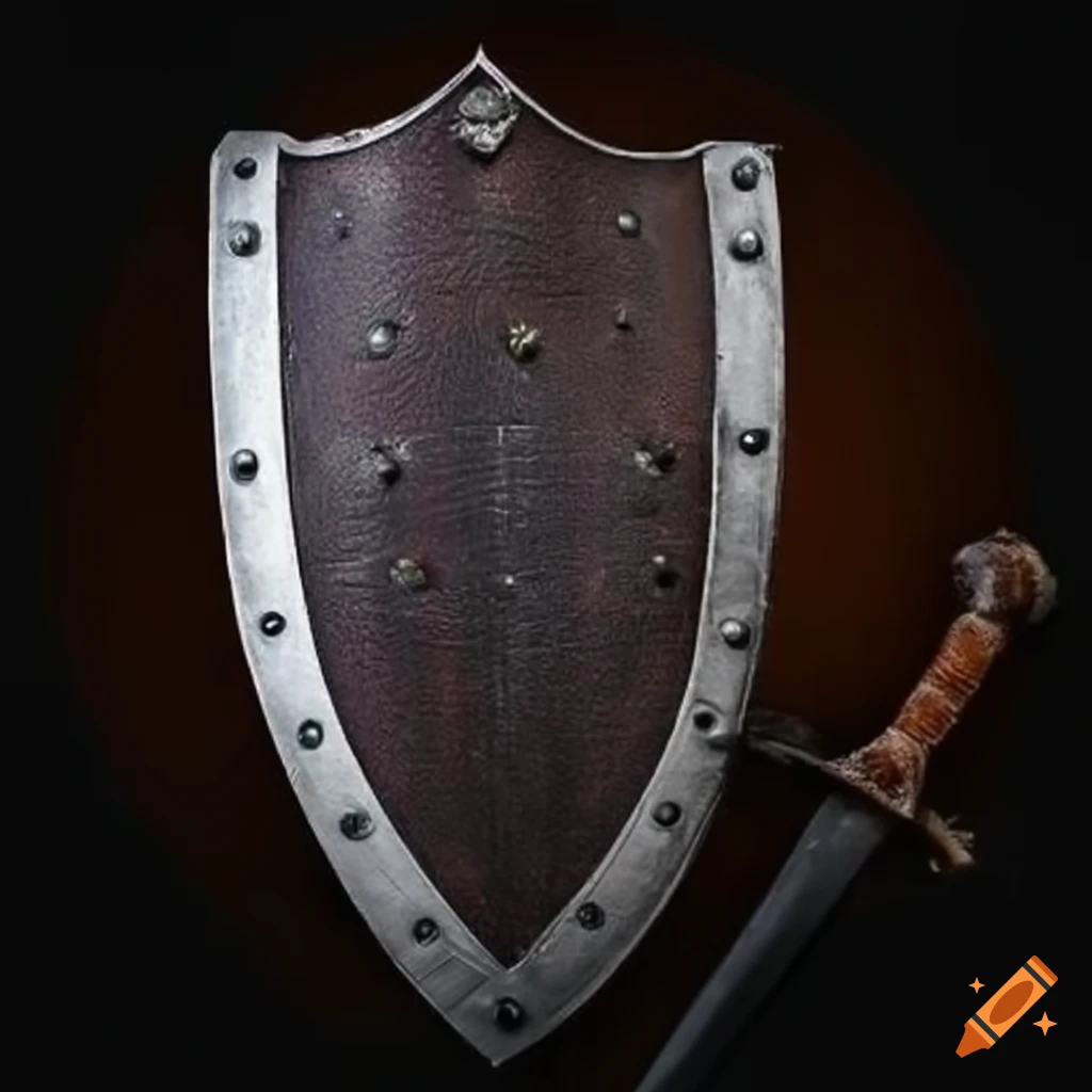 Shield shape on black background on Craiyon