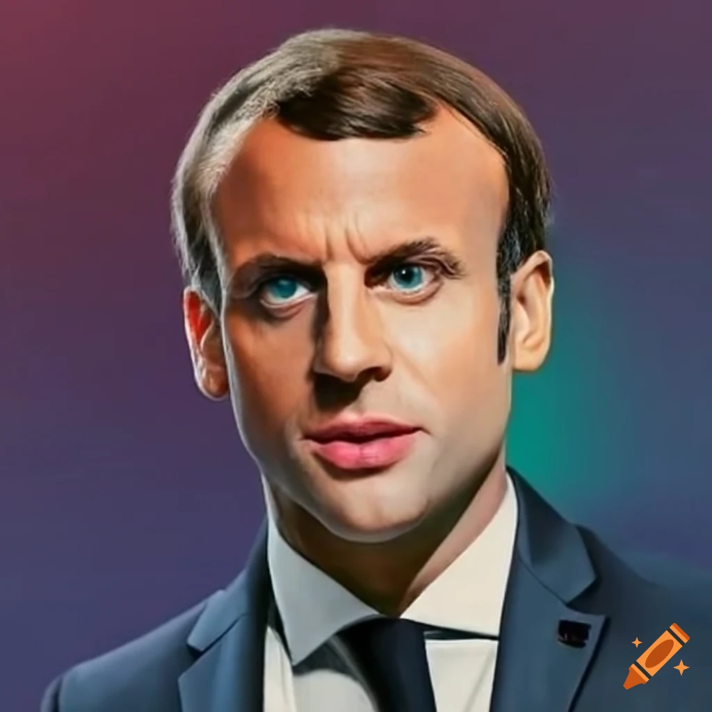 Monsieur Macron surrounded by flowers