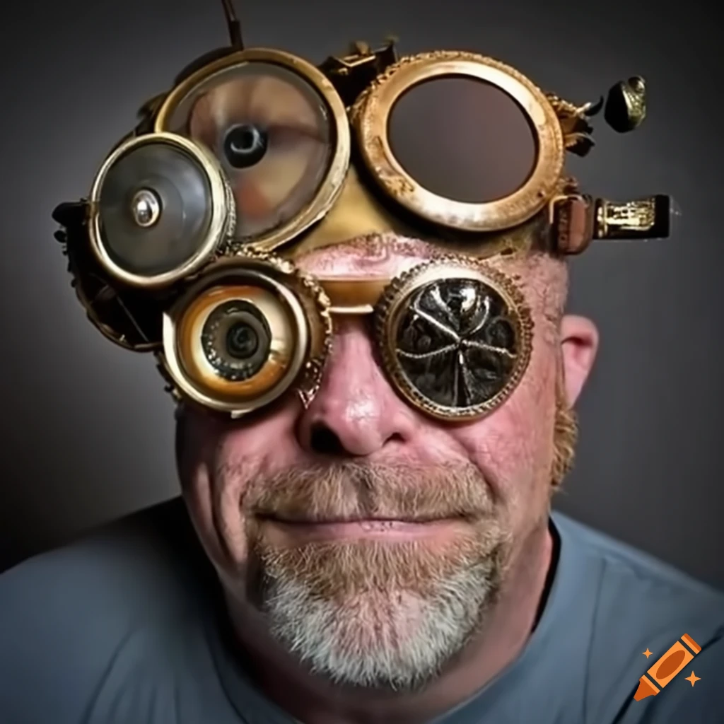 Rick harrison with steampunk goggles
