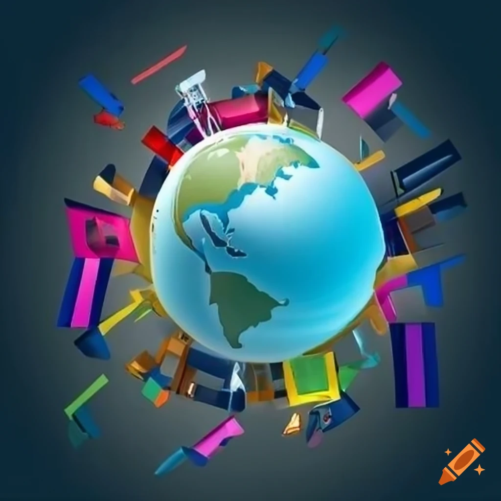 creative image of global shopping