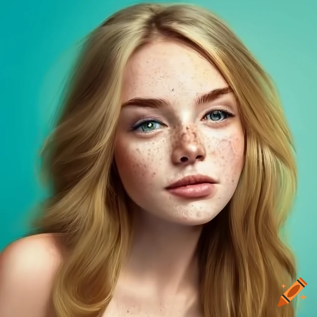 portrait of a beautiful young woman with freckles