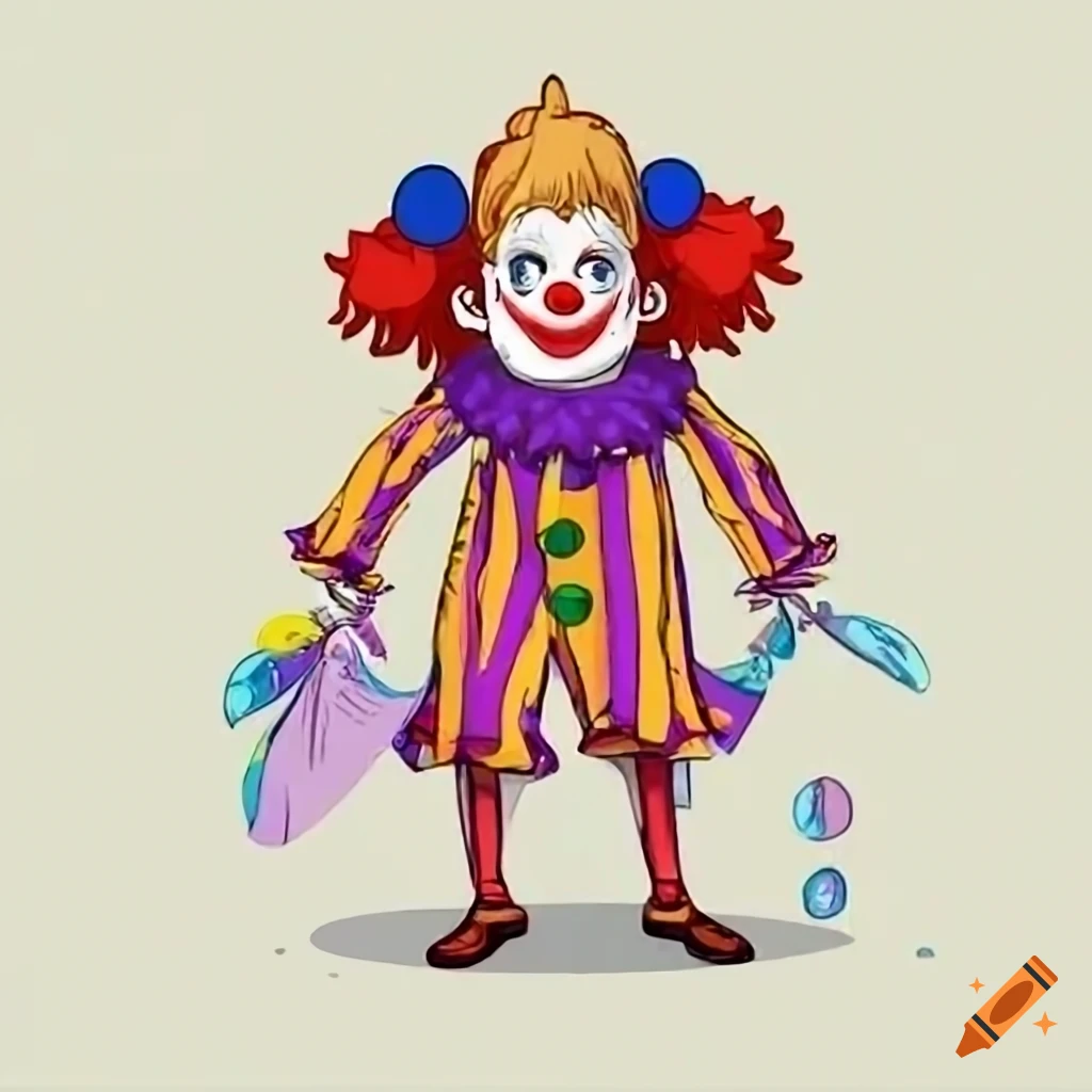 colorful clown with a giant hat