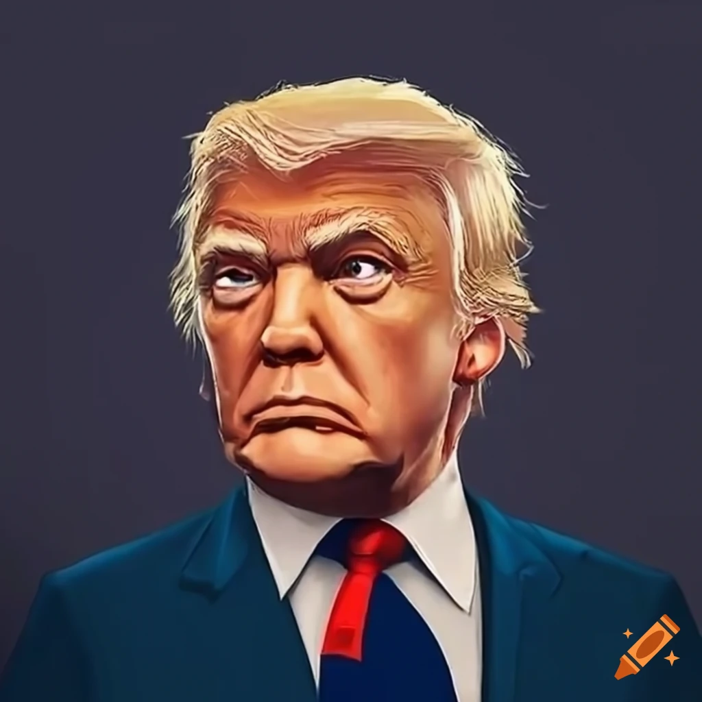 Portrait of donald trump with a sad expression