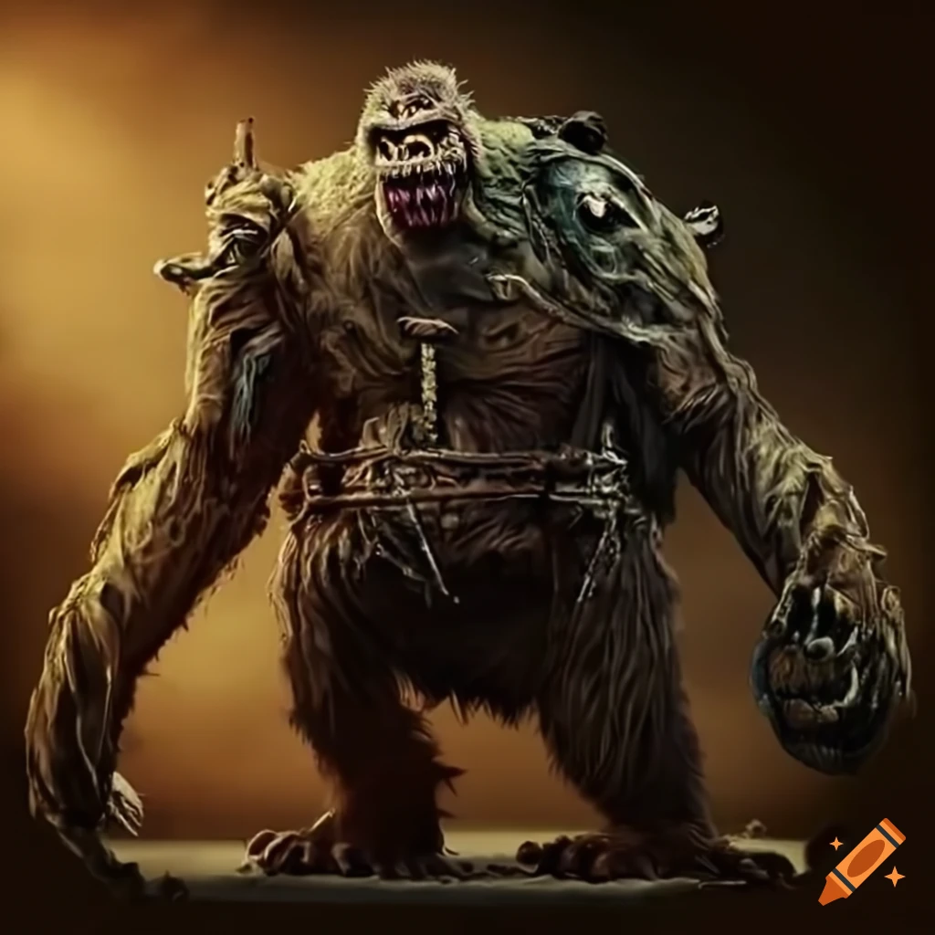 Post-apocalyptic mutant ape on Craiyon