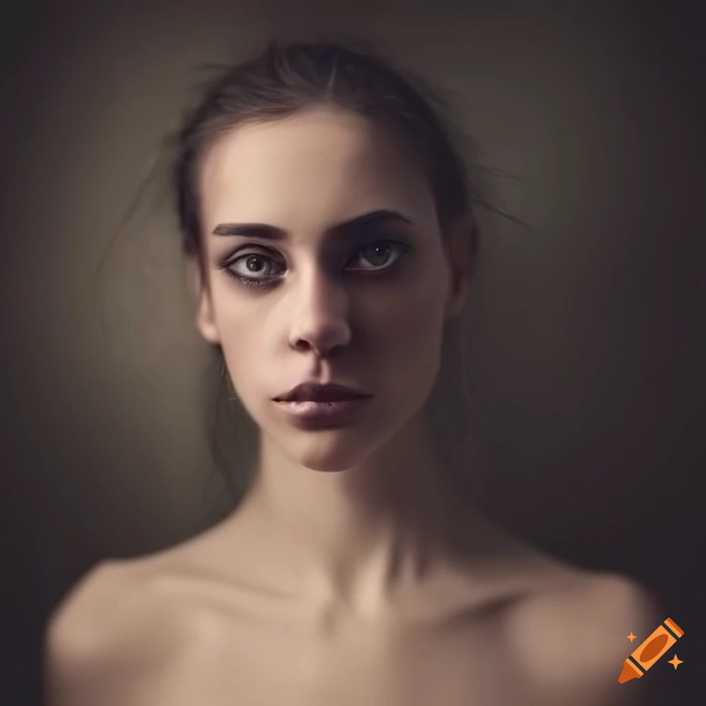 hyper realistic portrait of a beautiful androgynous woman