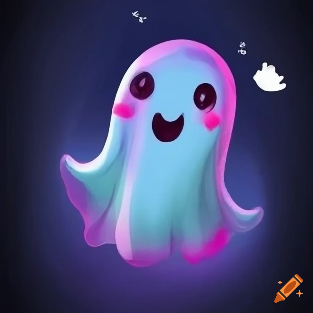 Cute Cartoon Ghost Drawing On Craiyon