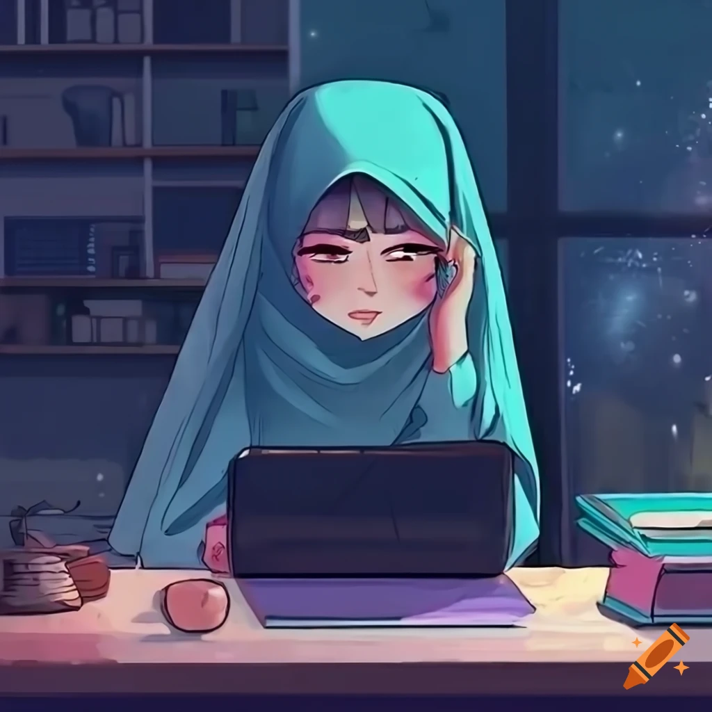 lofi study girl in a cozy room