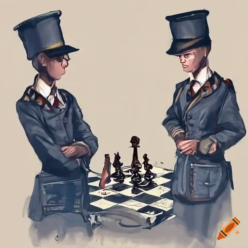 chess game with contrasting players
