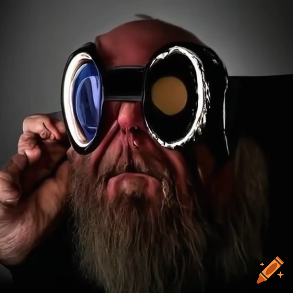 image of demonic Rick Harrison with welding goggles